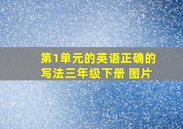 第1单元的英语正确的写法三年级下册 图片